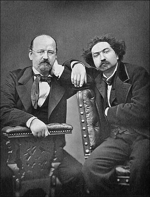 Émile Erckmann et Alexandre Chatrian assis, photographie de Pierre Petit